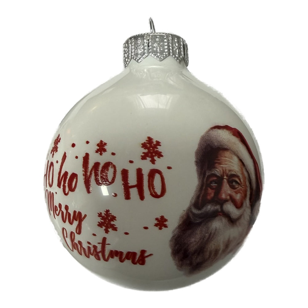 Premium Weihnachtskugel mit Weihnachtsmannmotiv
