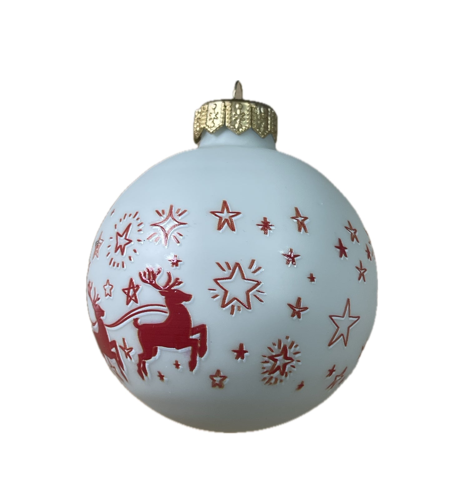 Nikolaus im Schlitten - weiss