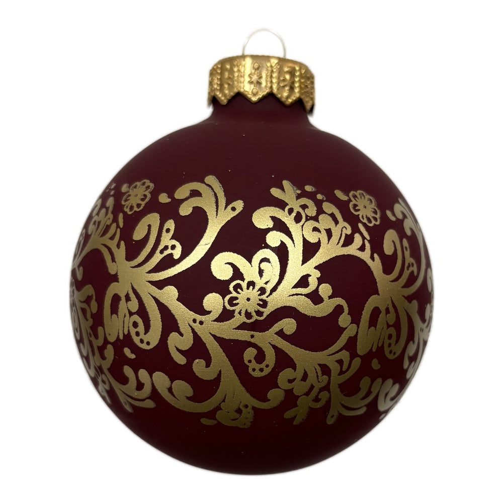 Premium Weihnachtskugel mit goldenen Verzierungen