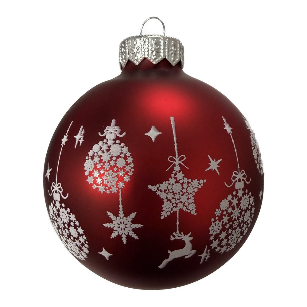 Premium Weihnachtskugel mit winterlichen Motiven