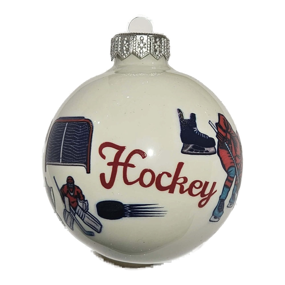 Premium Weihnachtskugel Hockey