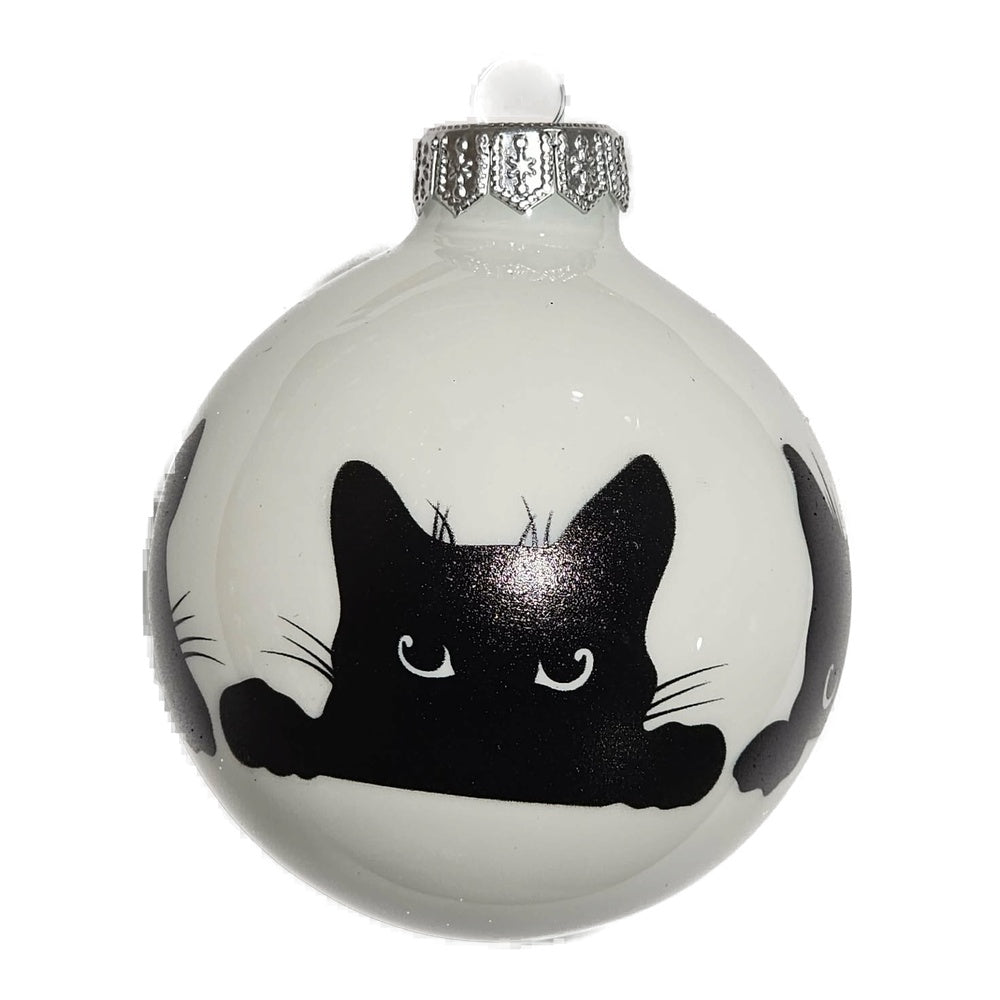 Premium Weihnachtskugel Katzenzauber zur Weihnachtszeit
