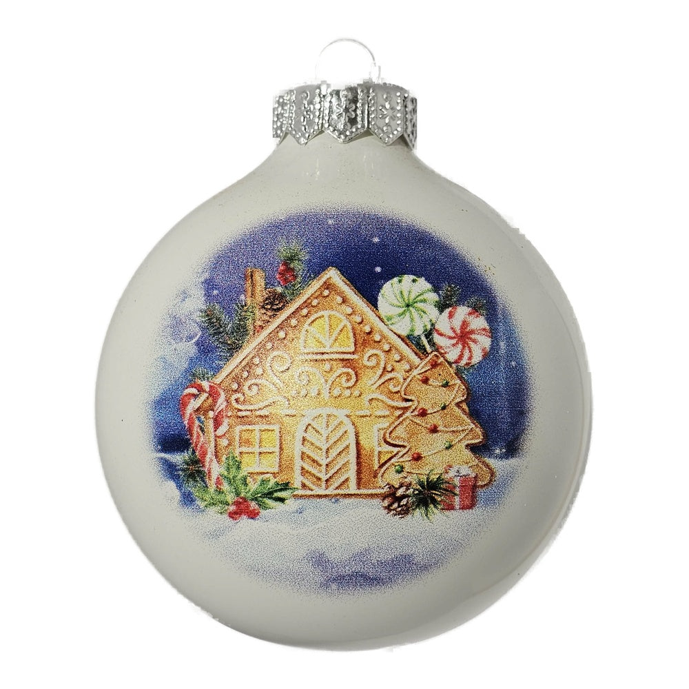 Premium Weihnachtskugel Lebkuchenhaus