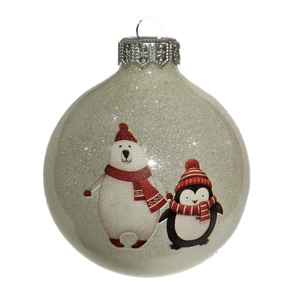 Premium Weihnachtskugel Bär & Pinguin