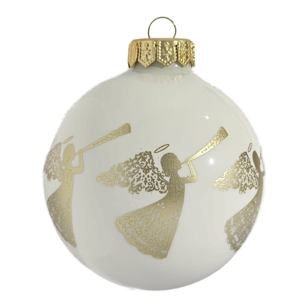 Premium Weihnachtskugel Engel mit Posaunen