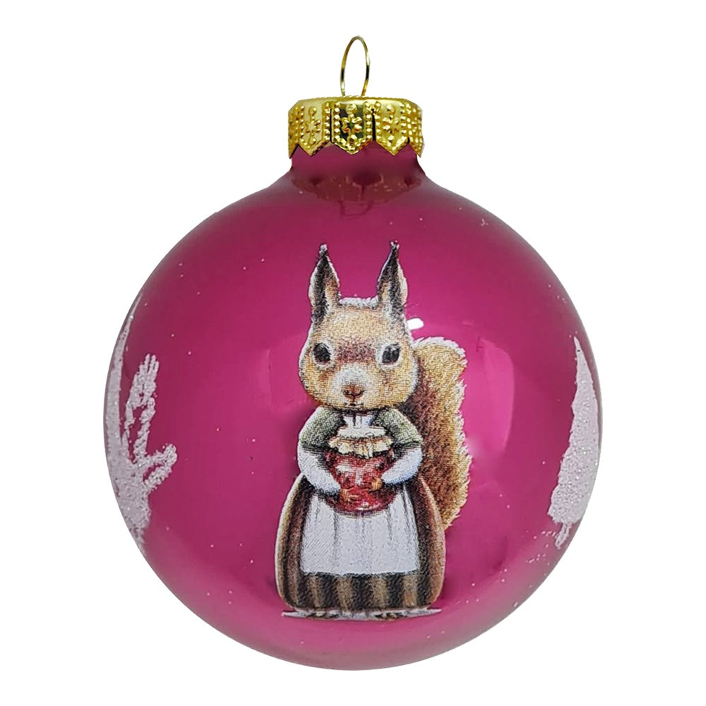 Premium Weihnachtskugel Vintage Eichhörnchen