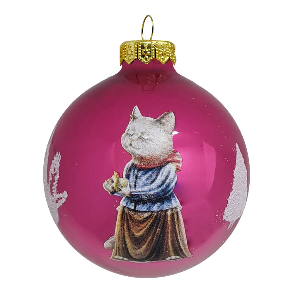 Premium Weihnachtskugel Vintage Katze