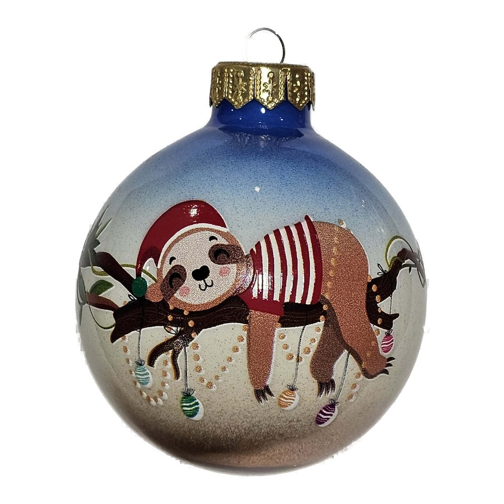 Premium Weihnachtskugel Süßes Faultier