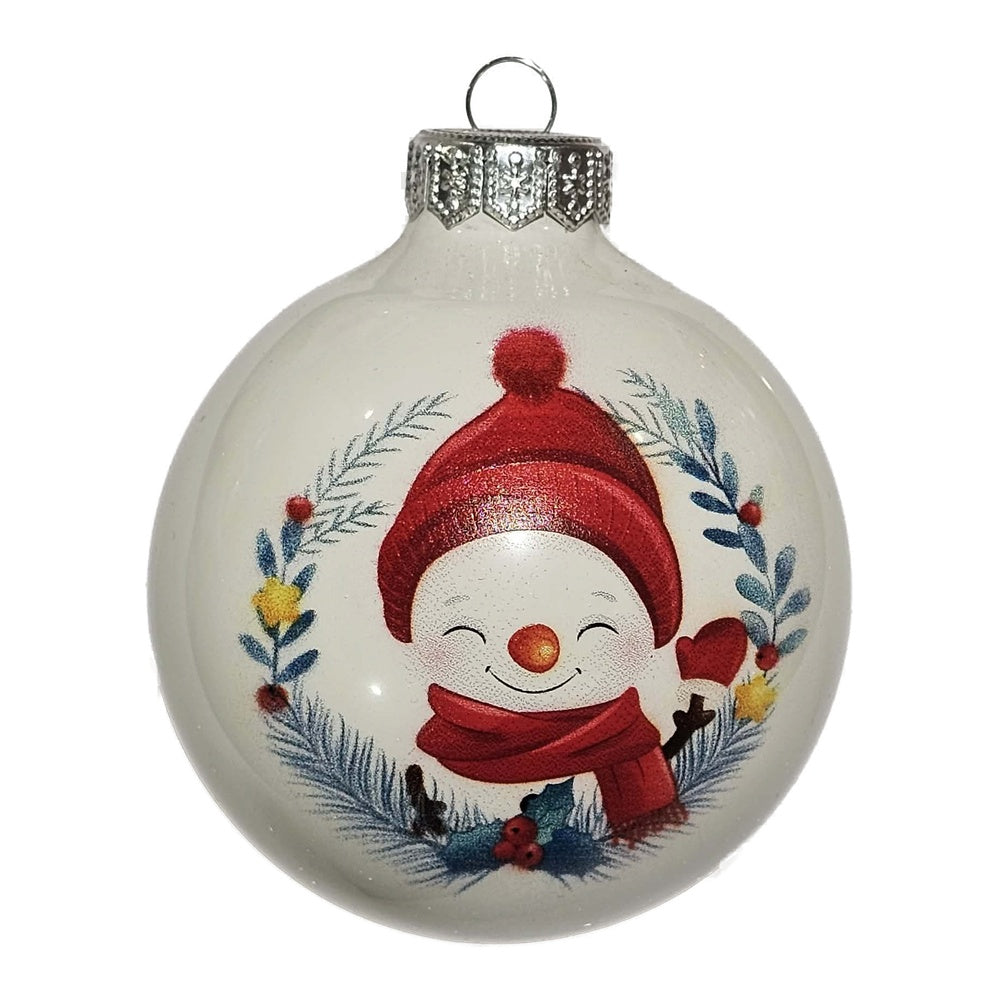 Premium Weihnachtskugel Süßer Schneemann