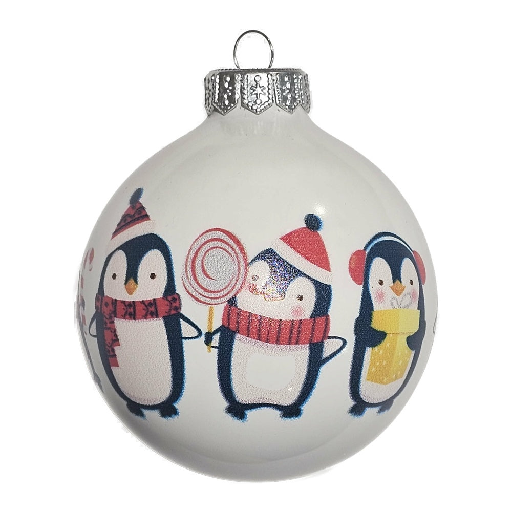 Premium Weihnachtskugel Fröhliche Pinguine