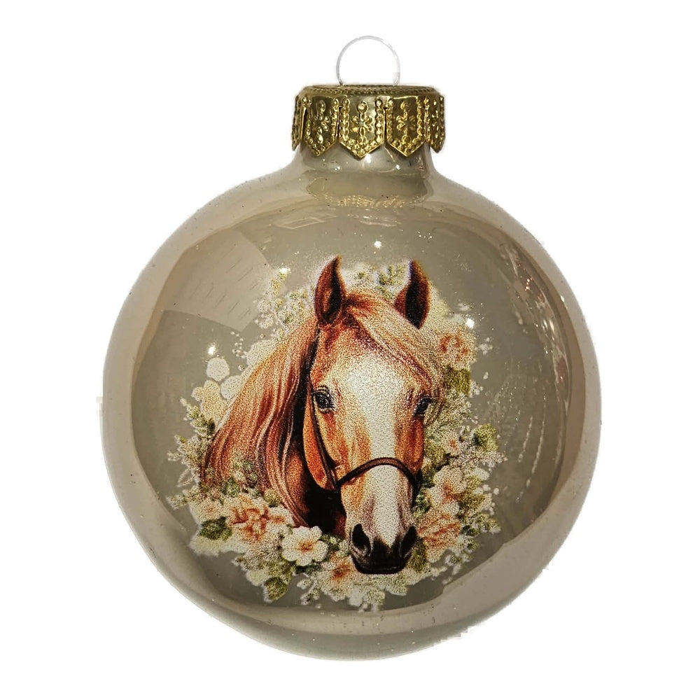 Premium Weihnachtskugel Pferdeportrait