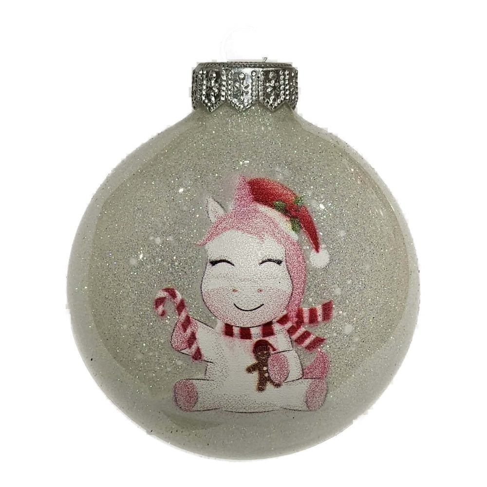 Premium Weihnachtskugel Magische Einhornwelt