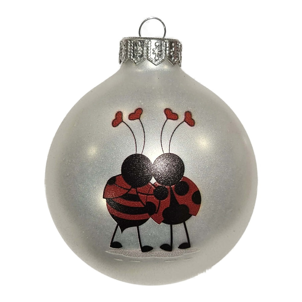 Premium Weihnachtskugel - Marienkäfer Liebe