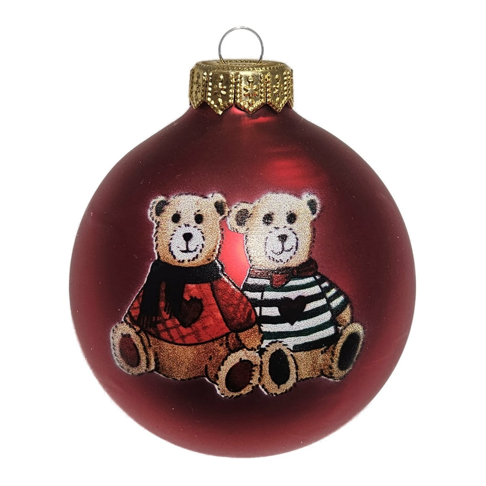 Premium Weihnachtskugel mit Bärenmotiv