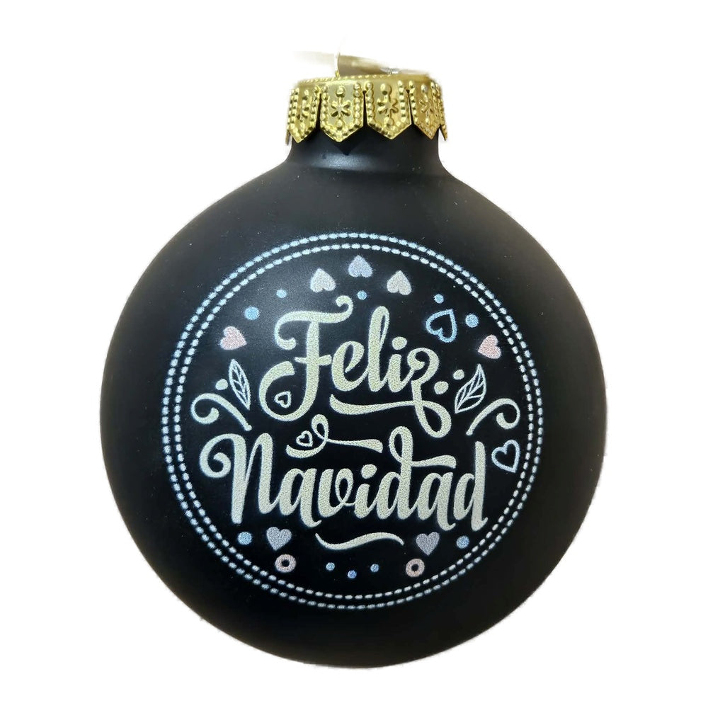Premium Weihnachtskugel Feliz Navidad