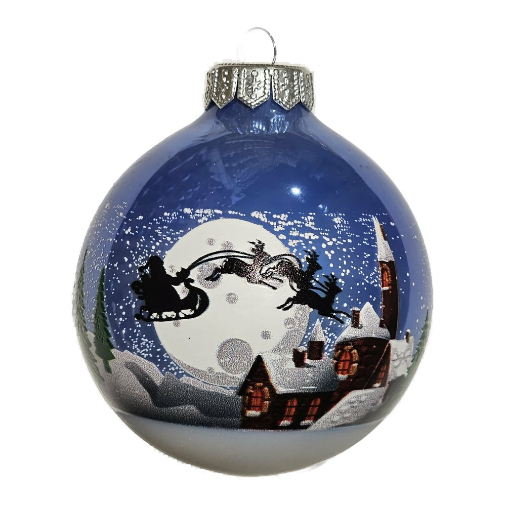 Premium Weihnachtskugel Weihnachtszauber über den Dächern