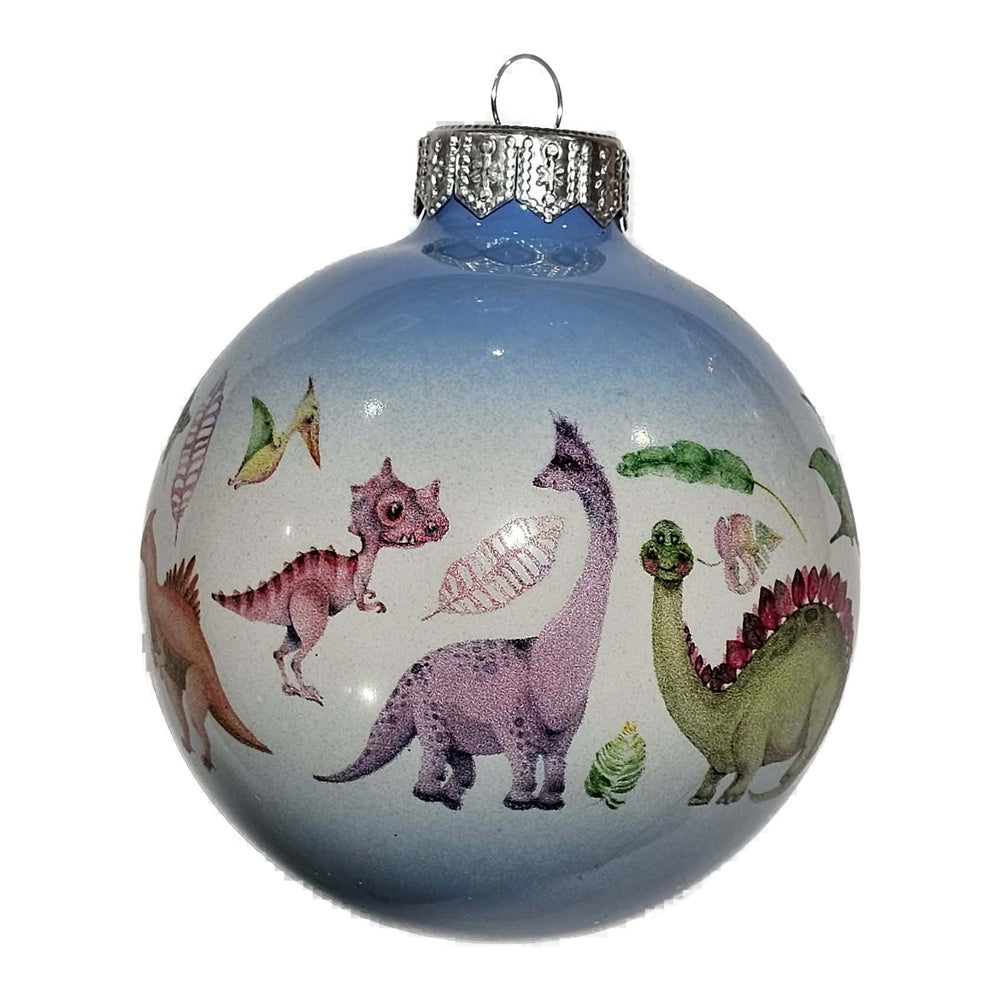 Premium Weihnachtskugel Bunte Dino-Welt
