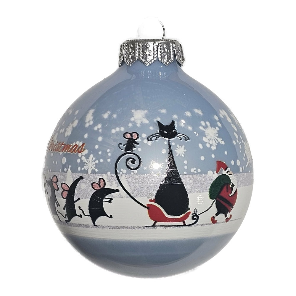 Premium Weihnachtskugel Weihnachtliche Katzenparade