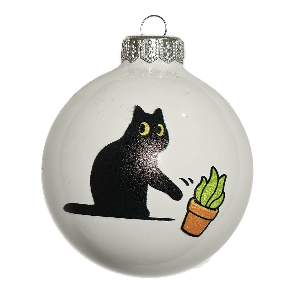 Premium Weihnachtskugel Katzenstreich