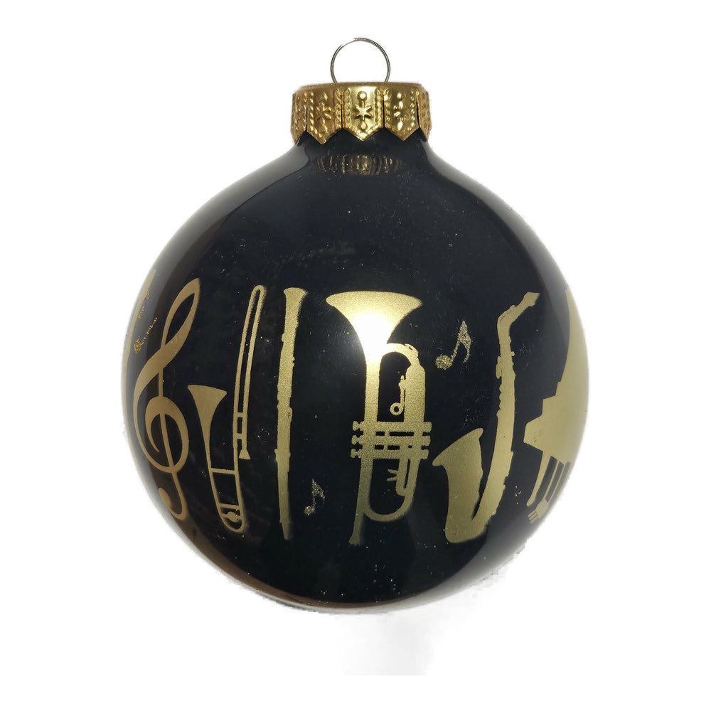 Premium Weihnachtskugel Goldene Musikinstrumente