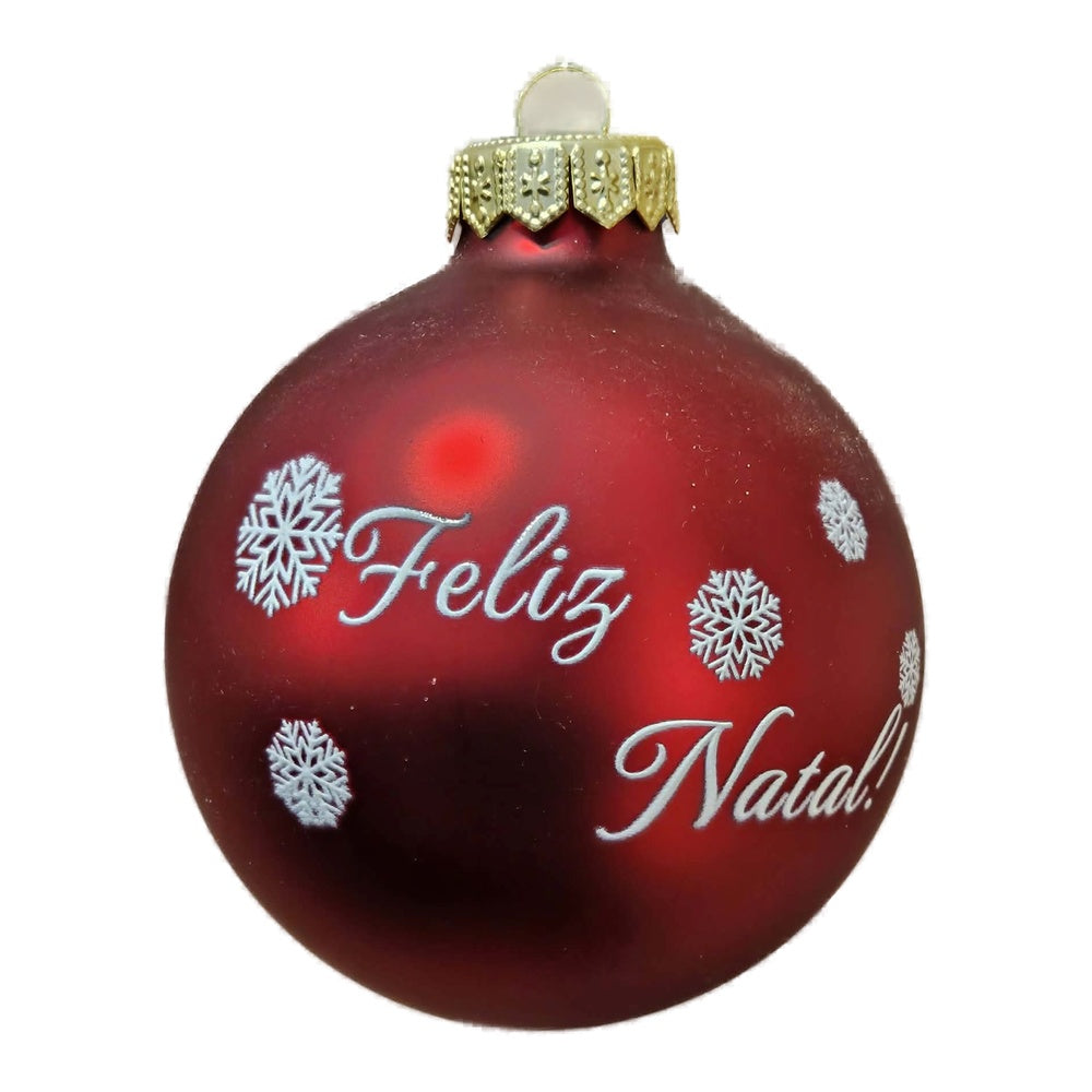 Premium Weihnachtskugel Feliz Natal!