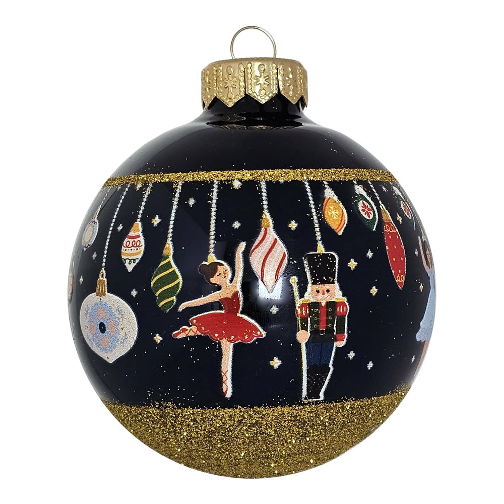 Nussknacker - Premium Weihnachtskugel blau - Traditionelle Eleganz