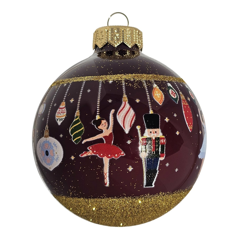 Nussknacker - Premium Weihnachtskugel bordeauxrot - Traditionelle Eleganz