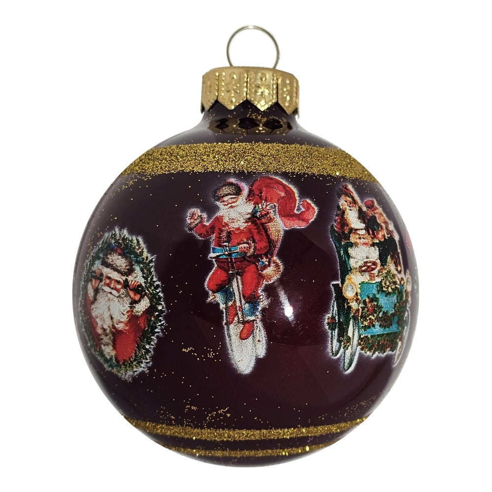 Premium Weihnachtskugel mit Weihnachtsmann-Motiven