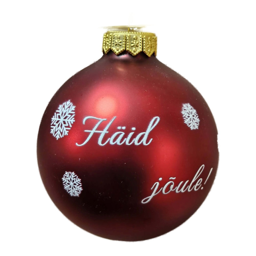 Premium Weihnachtskugel Häid jöule!