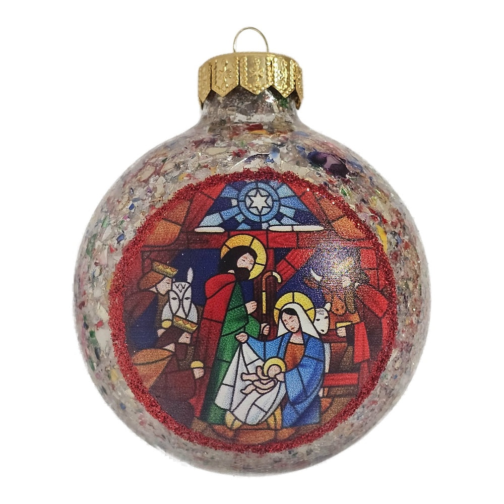 Premium Weihnachtskugel Krippen-Mosaik