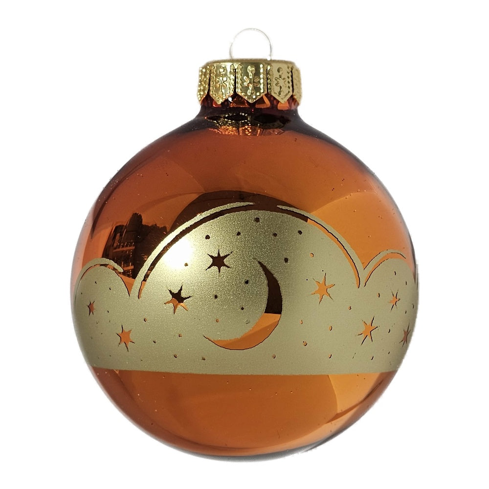 Premium Weihnachtskugel Goldene Himmelsnacht
