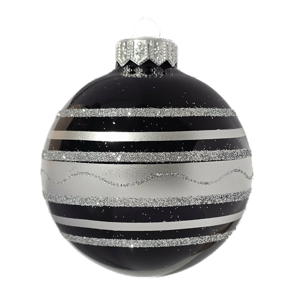 Premium Weihnachtskugel mit Goldstreifen