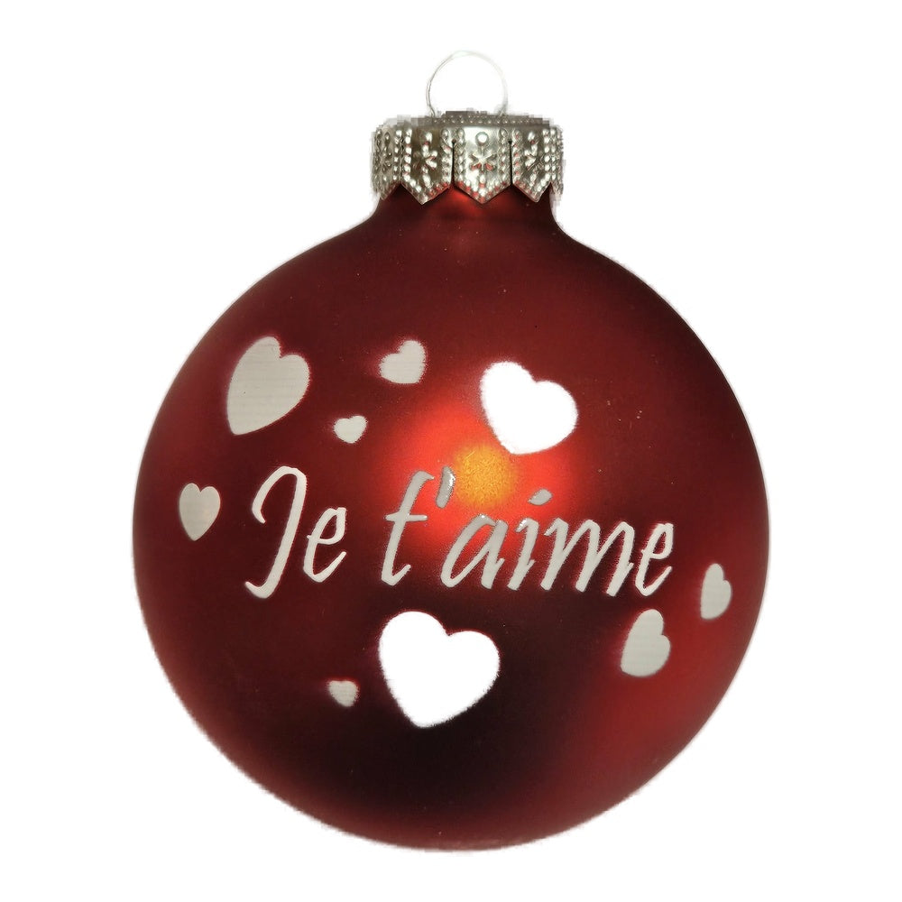 Premium Weihnachtskugel Je t'aime