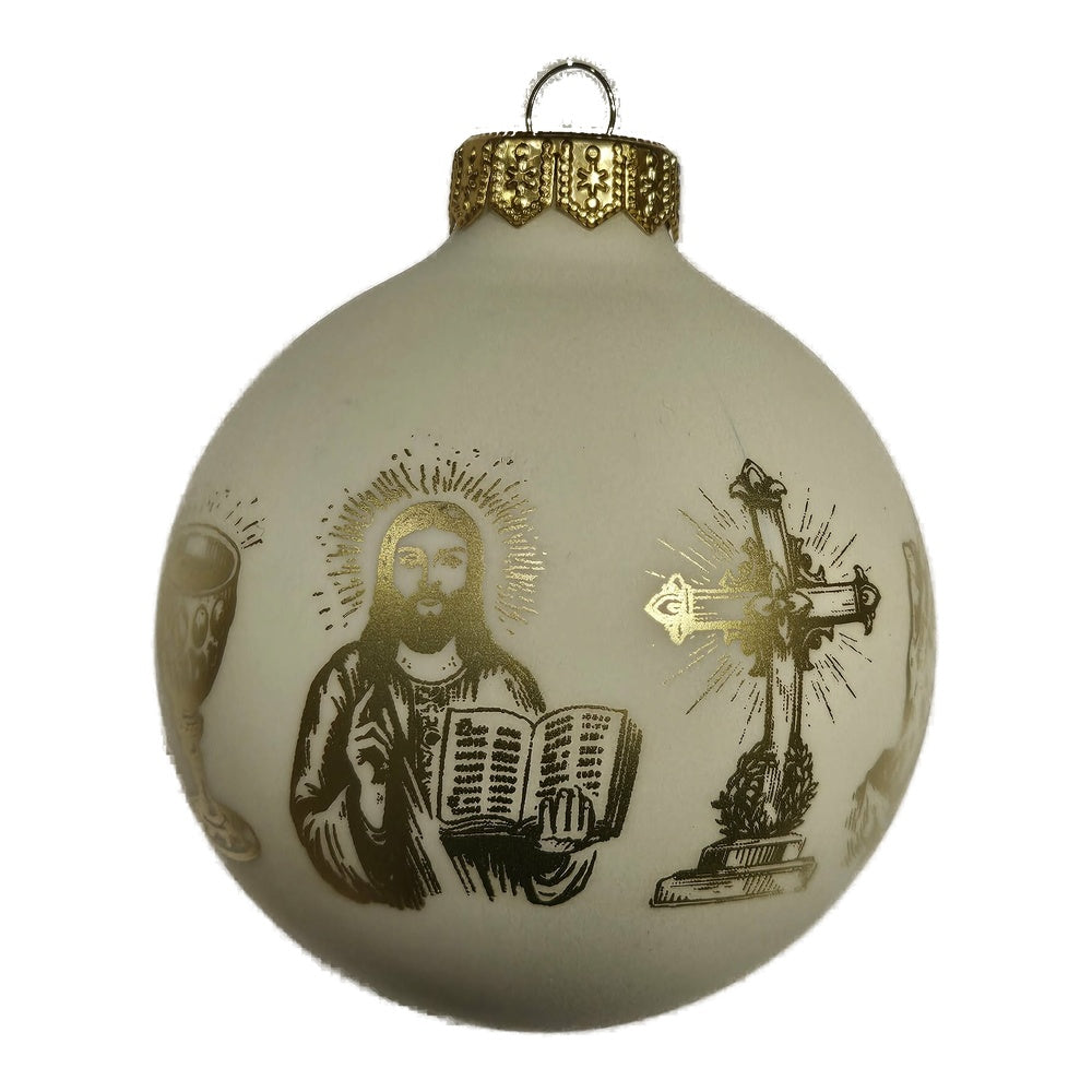 Premium Weihnachtskugel mit religiösem Motiv
