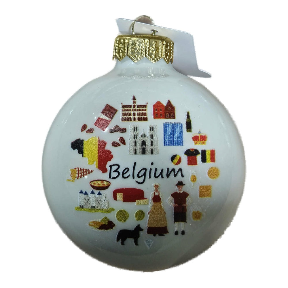 Premium Weihnachtskugel Belgische Symbole