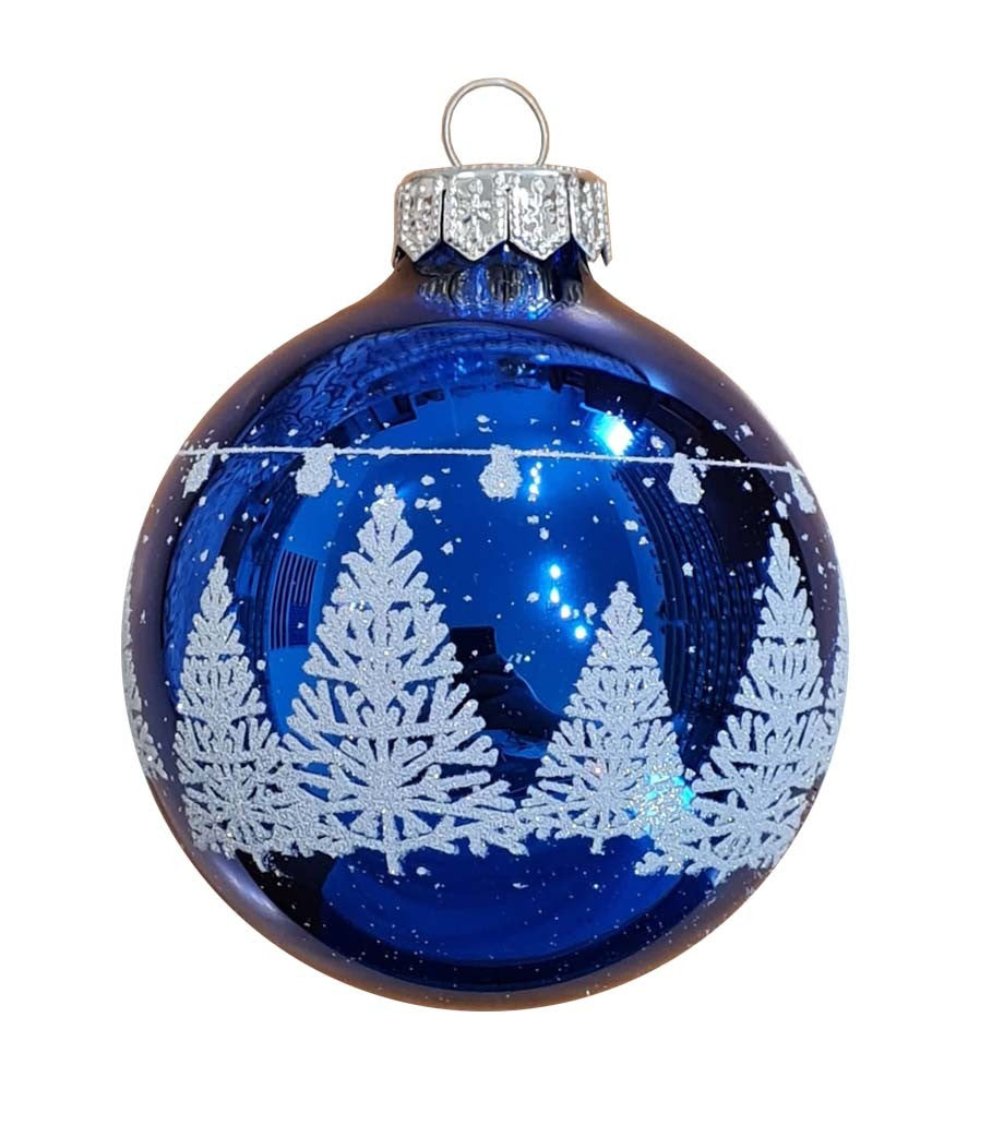 Glitzernde Tannenbäume - blau