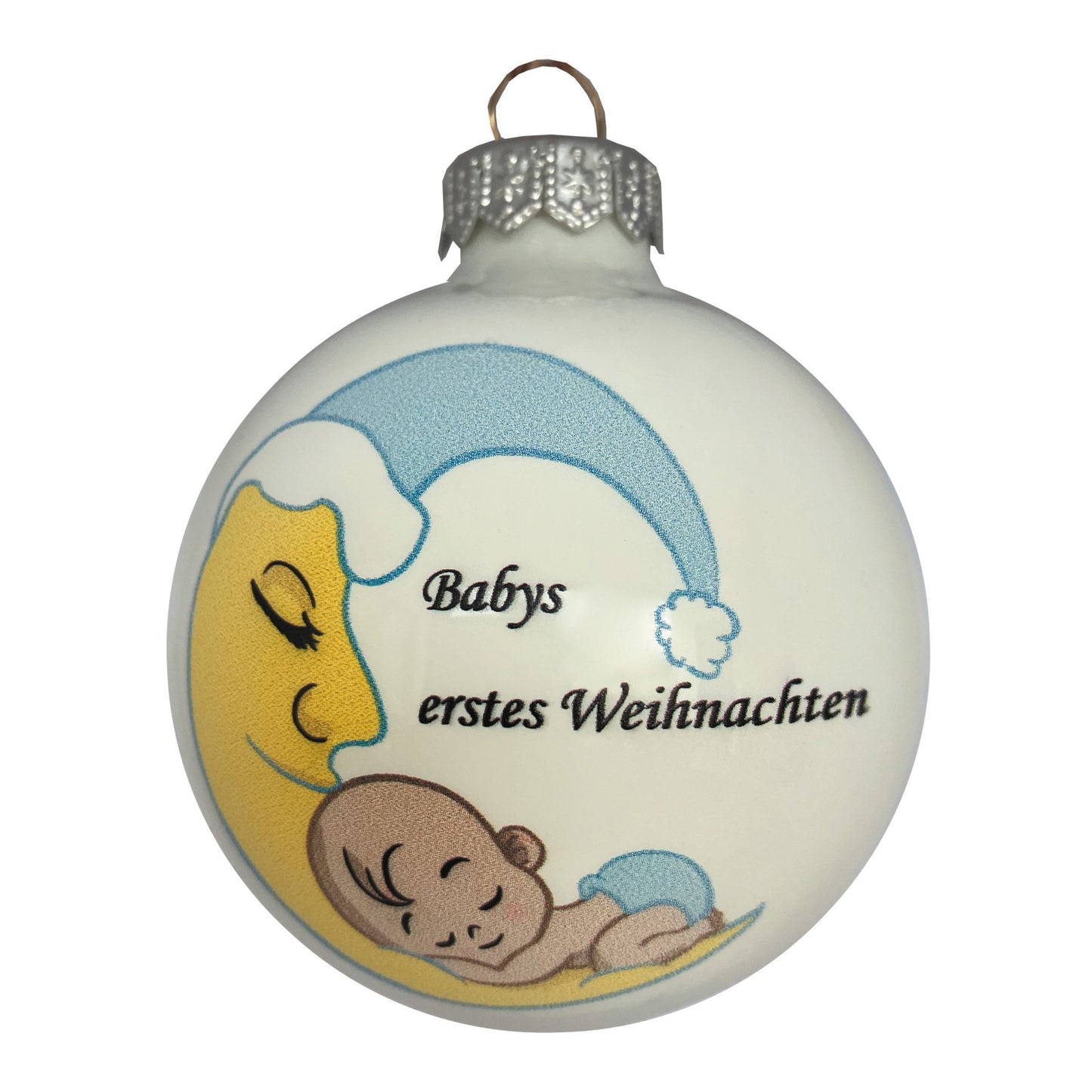 Baby's erstes Weihnachten für Buben- weiss