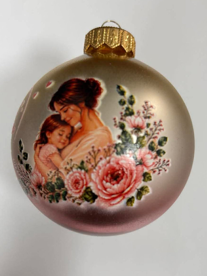 Gold-Rosa Ornament "Mutterliebe"