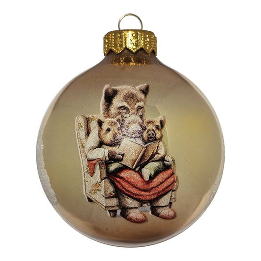 Premium Weihnachtskugel Wildschweinmama & Junge