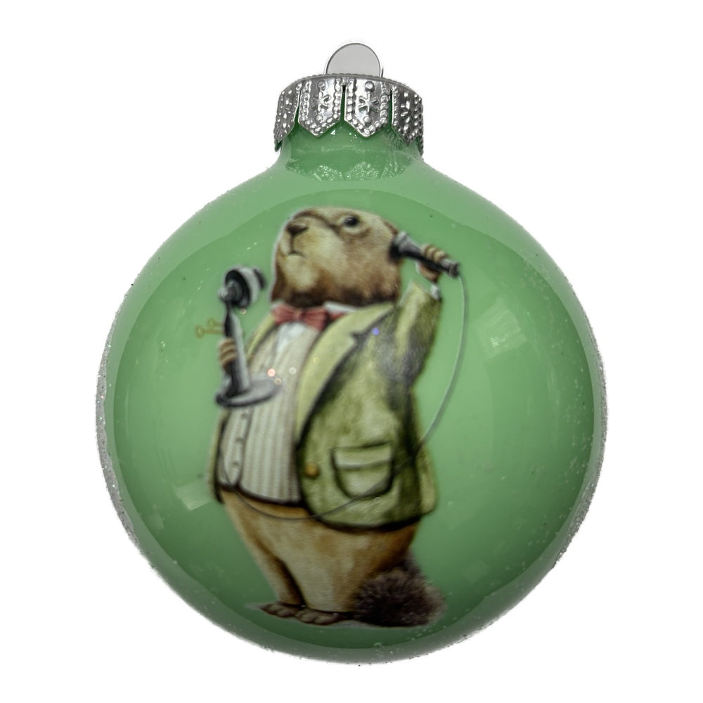 Hallo, hier ist das Murmeltier! - Premium Weihnachtskugel - Candy-Zauber