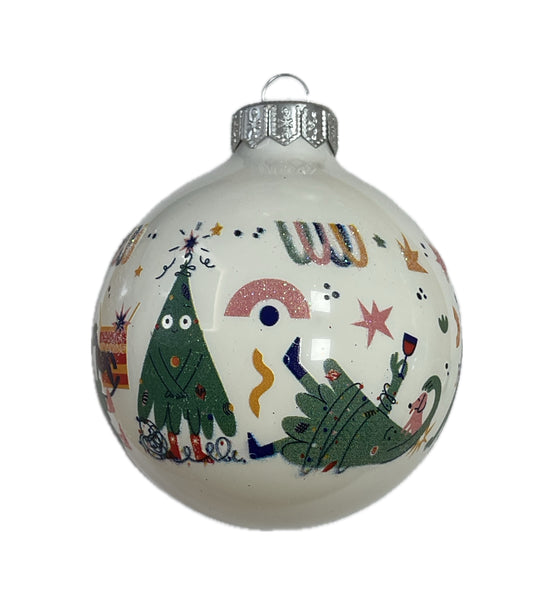 Lustige Weihnachten - weiss
