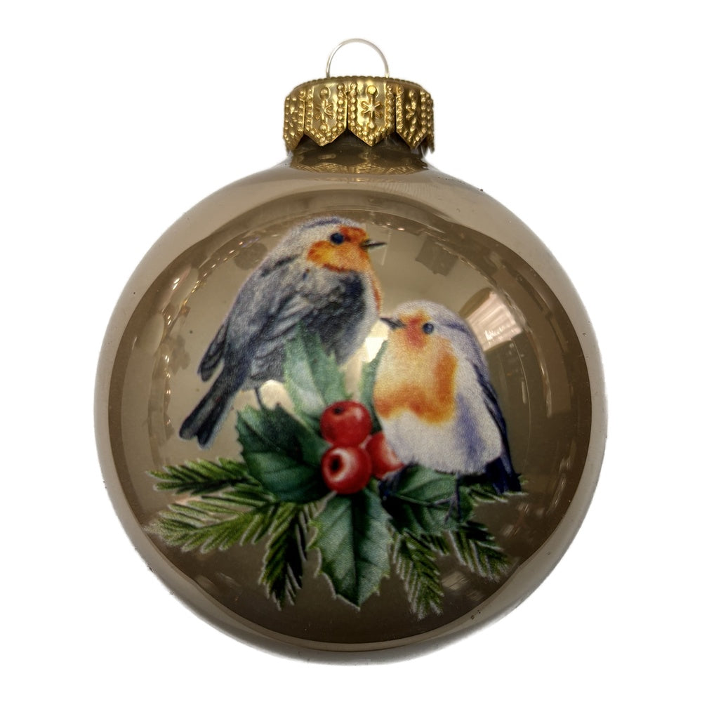 Rotkehlchen - Premium Weihnachtskugel - Waldzauber