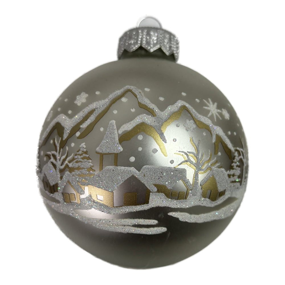 Winterdorf - Premium Weihnachtskugel - Winterstille