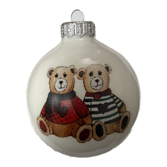 Premium Weihnachtskugel mit Bärenmotiv