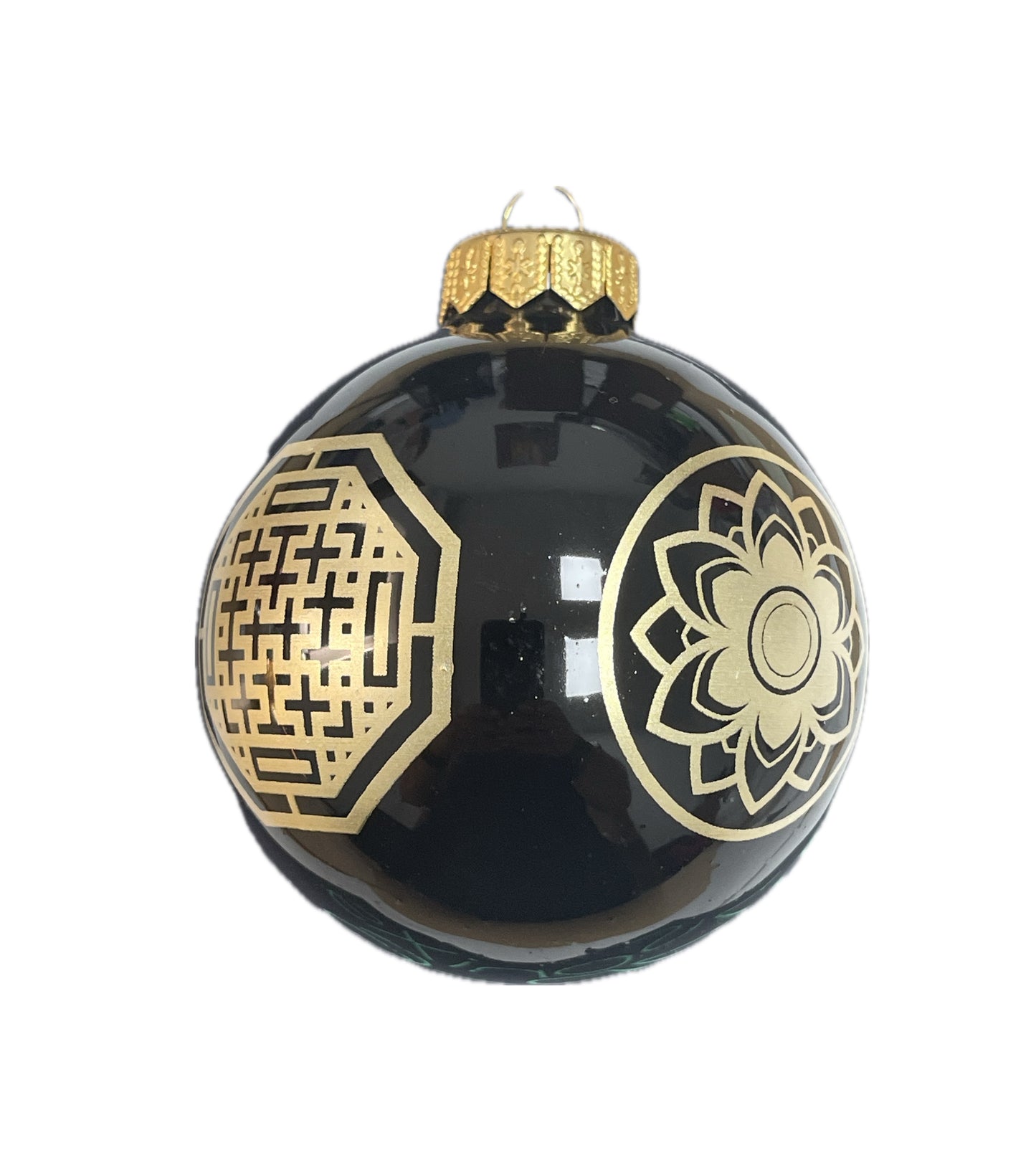 Festliche Weihnachtskugel - schwarz