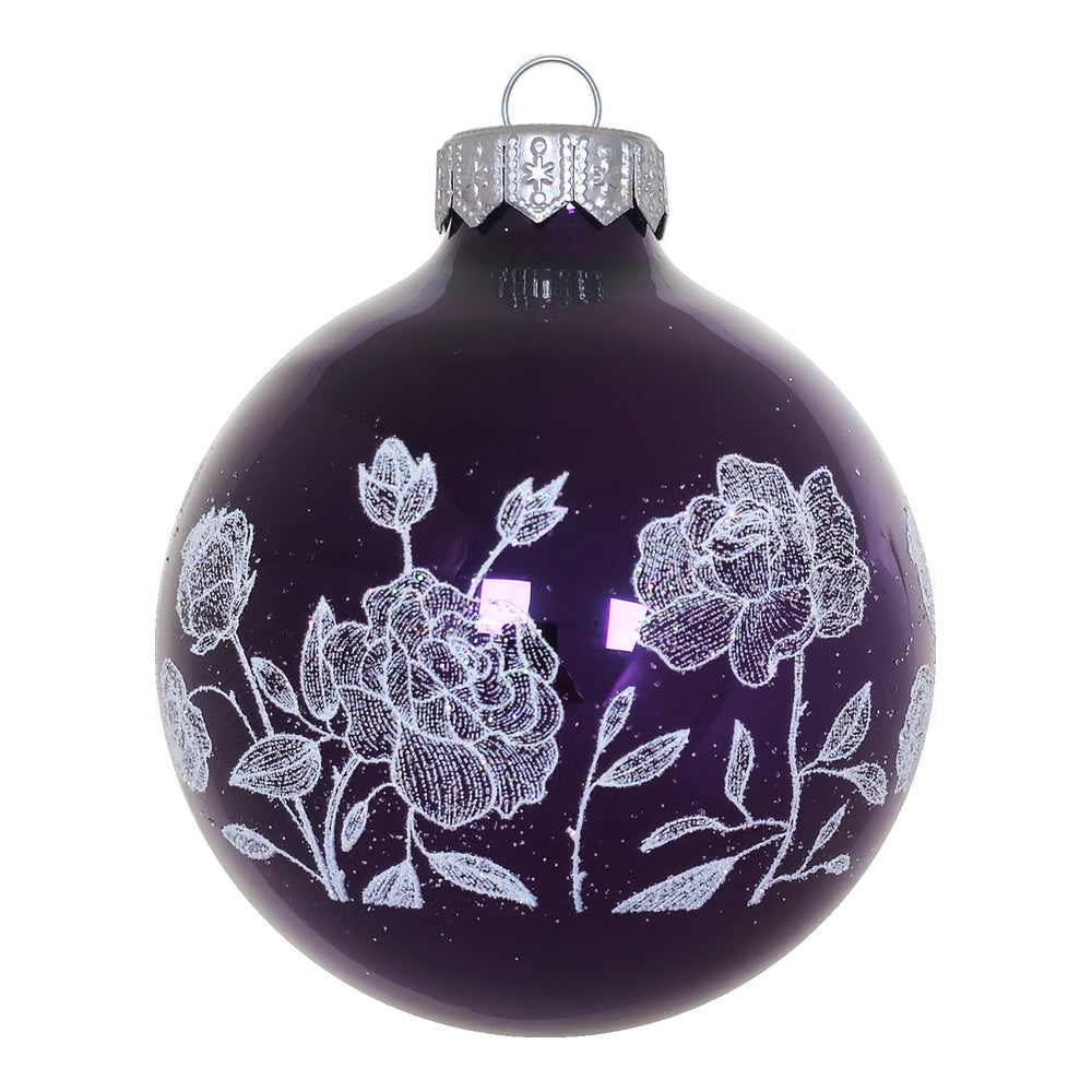 Premium Weihnachtskugel mit Goldblüten