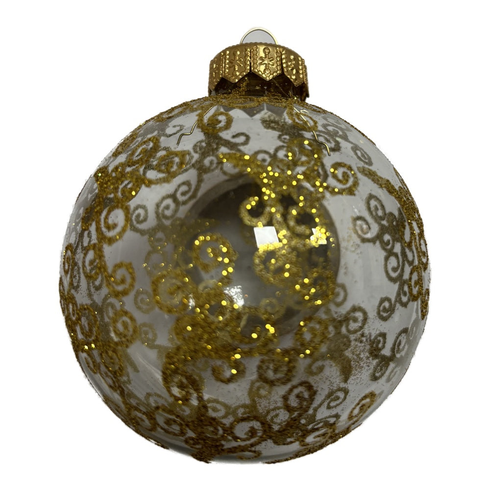 Premium Weihnachtskugel mit goldenen Verzierungen