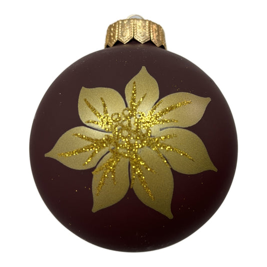 Premium Weihnachtskugel Goldene Blütenpracht