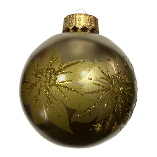 Premium Weihnachtskugel mit floralem Motiv