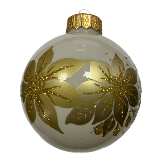 Premium Weihnachtskugel mit goldenem Weihnachtssternmotiv